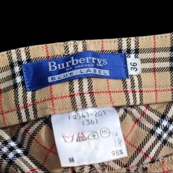 Vintage Burberrys of London Blue Label Nova Check Plaid Pants Women's Size 36 M - Picture 9 of 9